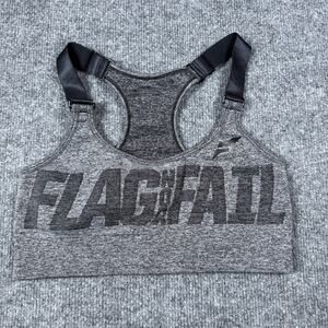 FLAG NOR FAIL Seamless Racerback Sports Bra Gray Women's Size XS Athletic